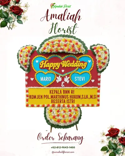 Karangan Papan Bunga Pernikahan di Wanurejo